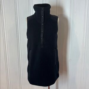 INDYEVA Black Polartec Fleece Long Vest – Snap Sides | Size Medium